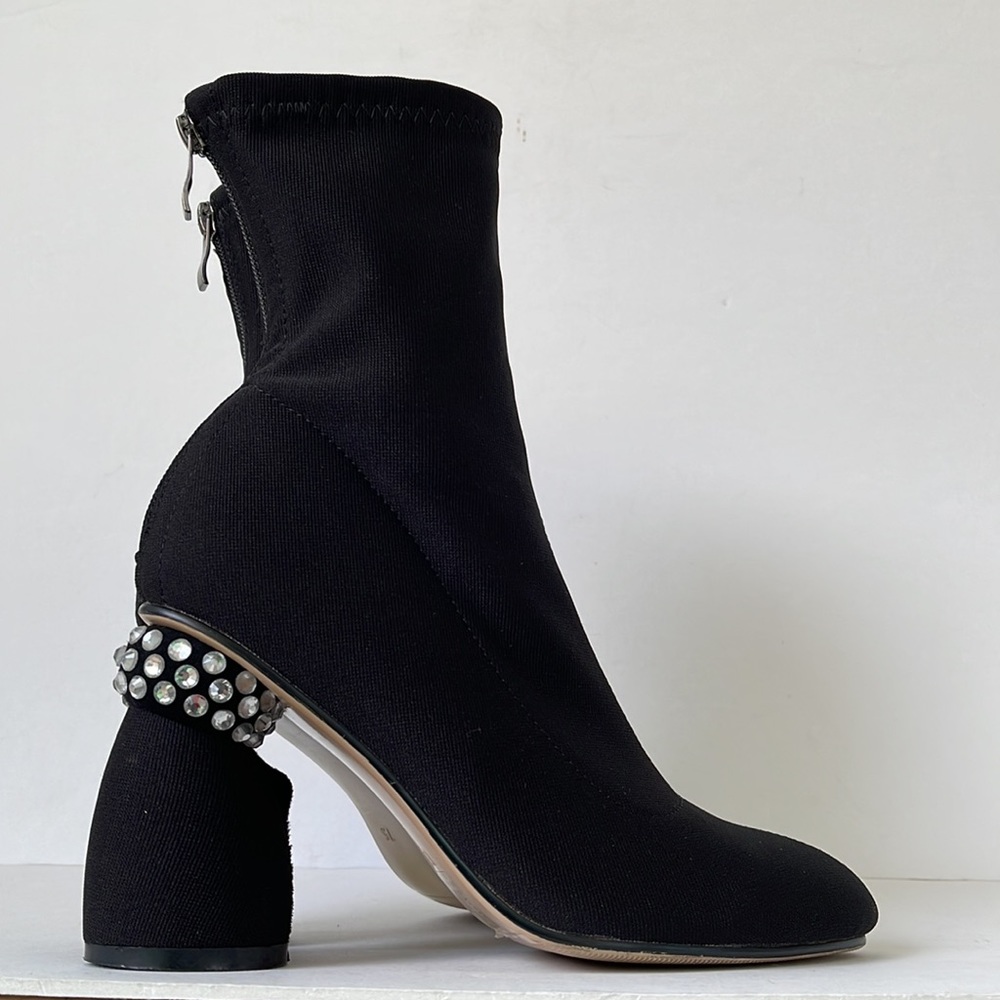 Azalea Wang Studded Heel Sock Bootie 7.5 - image 1